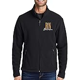 NACRE APPAREL Custom Embroidered Midweight Fleece Jacket Personalized Registered Nurse Jacket