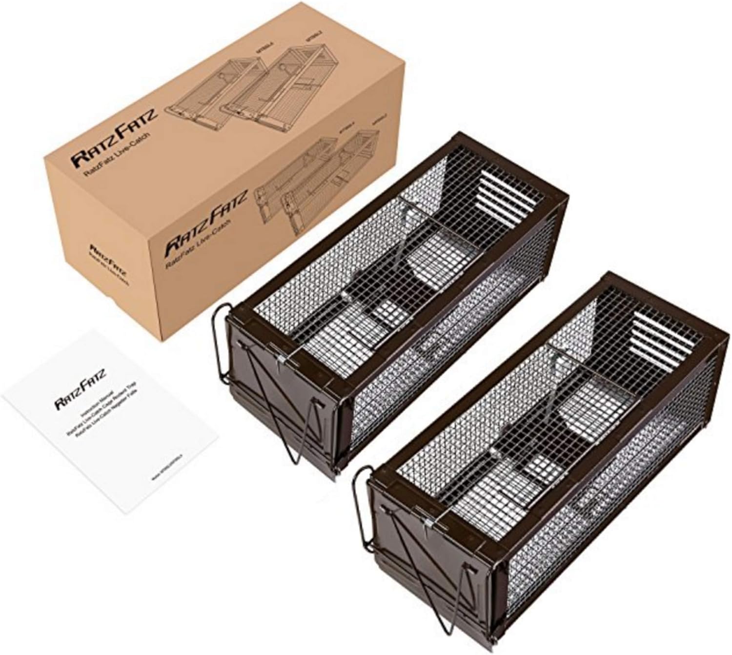 RatzFatz 2Pcs Rat Trap Humane Multi Catch Rat Trap 13"×5"×5