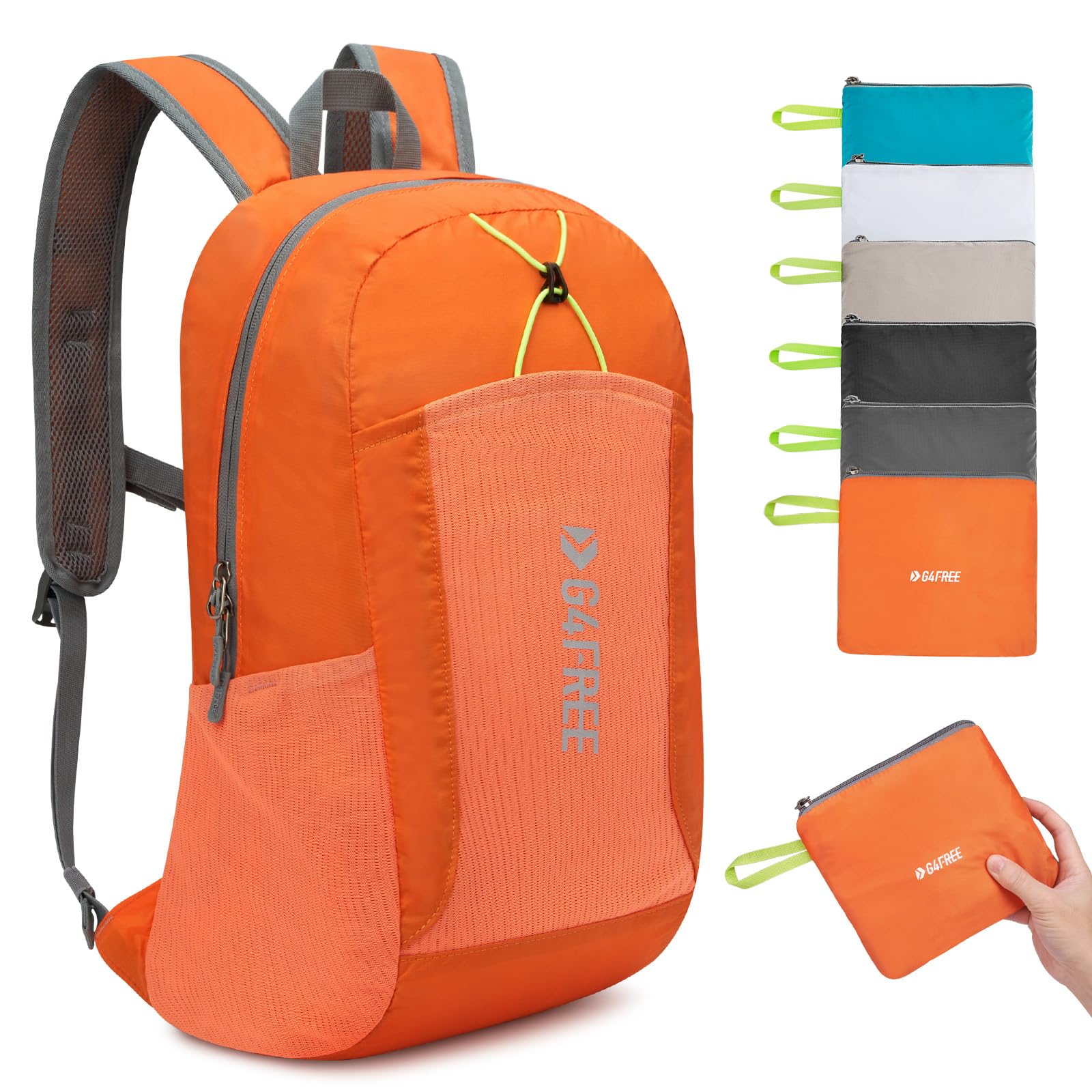 G4Free 24L Lightweight Foldable Backpack Small Hiking Daypack Water Resistant Bag for Travel Sports Running