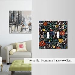 Colorful Flower Boho Floral Rustic Dark Leaves