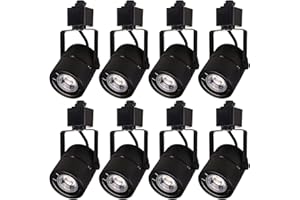 EAGLOD 10W H Track Light Heads,CRI90+ Adjustable LED Track Light Fixtures for Accent Retail Artwork, Linear Track Light H Type -3000K Warm White 120V 24° Angle Halo Type- 8 Pack (Black)