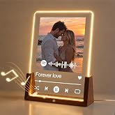 Personalized Spotify Bluetooth Picture Frame, Custom Music Plaque Gifts | Custom Gifts for Him Her Girlfriend Boyfriend - Bluetooth Music or RGB Base Options for Anniversary Valentines Birthday Gifts