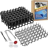Ley's 12 Pack Cat Deterrent Mat, Scat Mat for Cats with Spikes, Cat Repellent Indoor Furniture, Outdoor Garden Fence Animal B