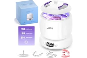 2025 Upgrade JEDIA Ultrasonic Retainer Cleaner Machine with 4 Modes – 45kHz 180ML Ultrasonic Cleaner for Retainer, Denture, Mouth Guard, Jewelry, Ring, Leak-Proof Detachable Tank & Base, Easy-to-Clean