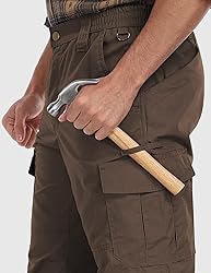 SPOSULEI Men's Cargo Work Pants Waterproof Ripstop