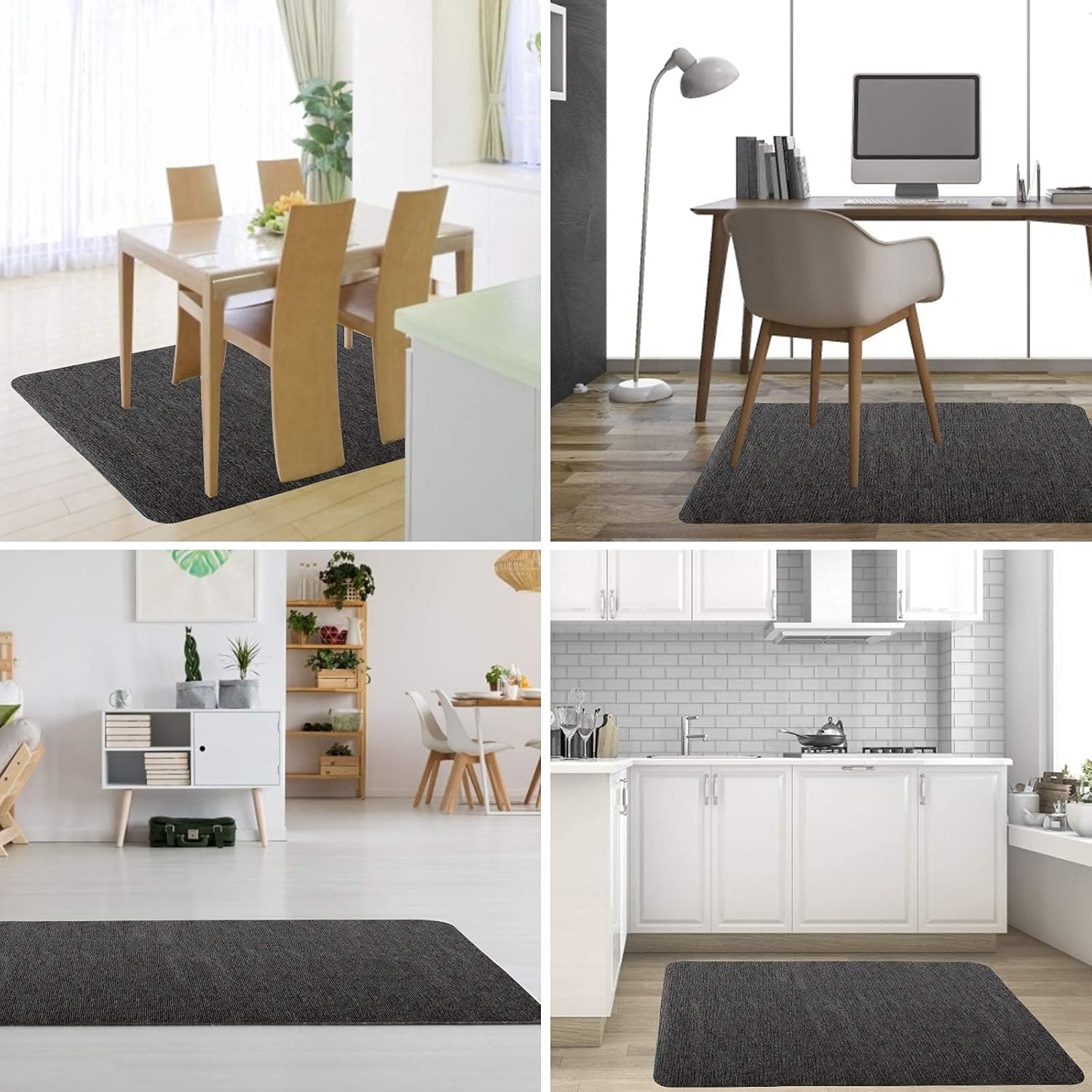 Office Chair Mat for Hardwood Floor, 55"x35"Chair Mat Protector Mat, 0.16" Thick Anti-Slip Computer Desk Mat for Home and Office Chair, Rolling Chair, Multi-Purpose Chair Carpet (Dark Gray): Kitchen & Dining