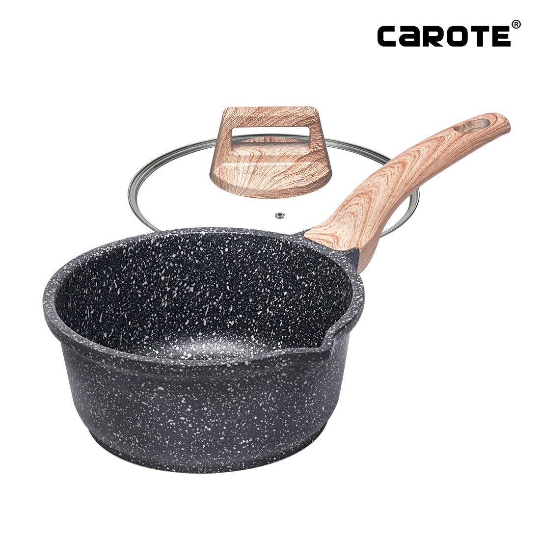 thumbnail image 2 of Heavy Duty Non-Stick Aluminium Saucepan With Glass Lid - 6,7,8,9 Inch - Made In UK 2 of 5