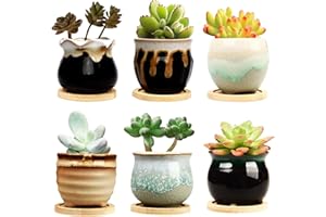 Brajttt 2.5 Inch Succulent Pot with Drainage,Planting/Flower Pots,Small Planter for Mini Plant Ceramic Flowing Glaze Base Serial Set with Holes