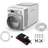 AprilAire E080 Whole House Dehumidifier for Basement &amp; Crawl Space &ndash; 80-Pint High-Capacity Commercial Dehumidifier for Homes Up to 4,400 Sq. Ft. with Pump, Drain Hose, &amp; Hanging Kit for DIY Install