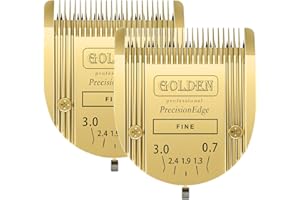 COSYONALL Adjustable Dog Grooming Clipper 5-in-1 Blade Compatible with WAHL Professional Animal Clipper Arco, Bravura, Chromado, Creativa, Figura, and Motion Pet, Dog, and Horse (Gold/2PC)