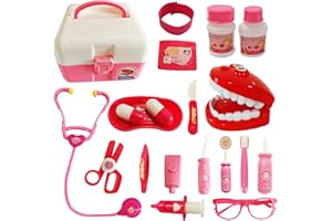 Hechify 20Pcs Doctor Kit Toy for Toddler,Preschool Pretend Play Medical Kit Doctor Bag Denture Toys,Doctor Set for Girls Boys and Kids to Play The Role of Doctor Ages 3+