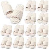 Yearntown 12 Pairs Slippers for Women Bridesmaid Slippers Bulk House Slipper Indoor Open Toe Corduroy Bedroom Shoes Slides for Bridal
