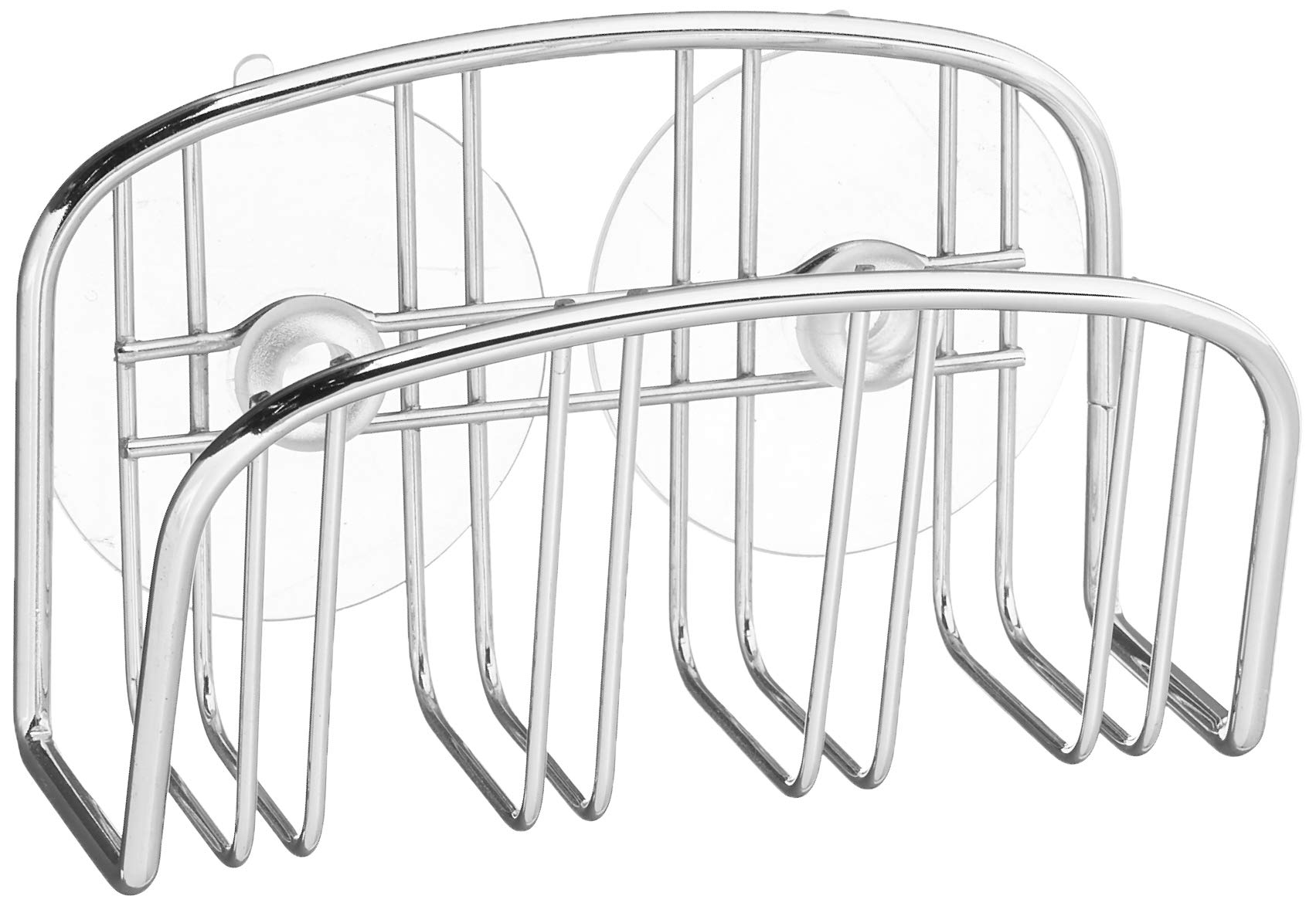 Spectrum Diversified Sleek Soap Sink & Shower, Modern Kitchen & Bathroom Organizer, Sponge Holder with Suction Cups, Steel, Chrome, 1 EA