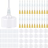 Norme 121 Pcs Precision Applicator Caps Set for 2 oz Paint Bottle, White | Precision Art Paint Applicator Lid, Car Freshie Supply, with Round Flat Needles Tip, for Bottle with Neck Size 24-410