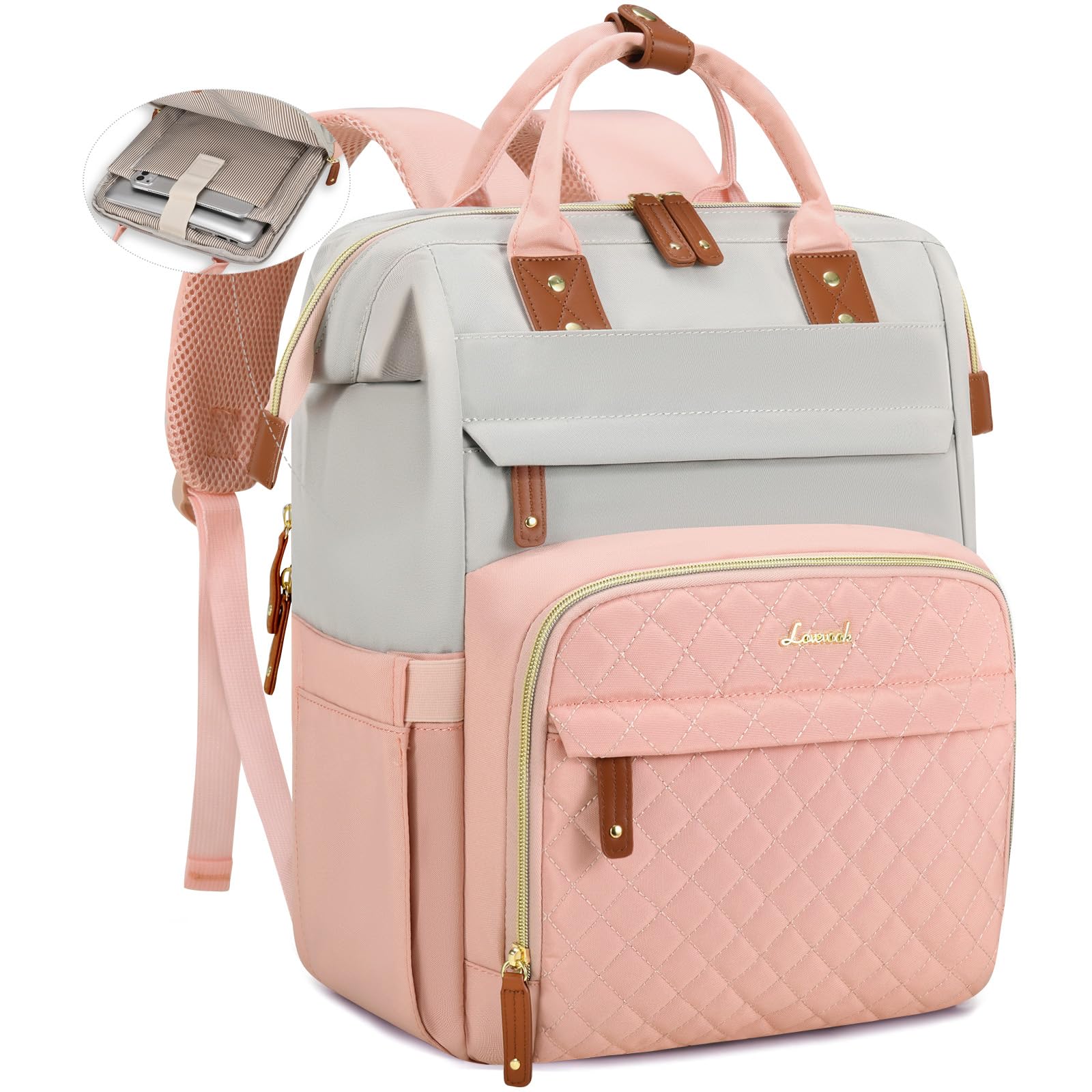 Photo 1 of LOVEVOOK Laptop Backpack for Women, 17.3'' Waterproof Nurse Bag Teacher Work Backpack Purse for Women, Travel Computer Backpack for College Office Business Ladies