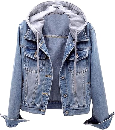 ladies hooded denim jacket