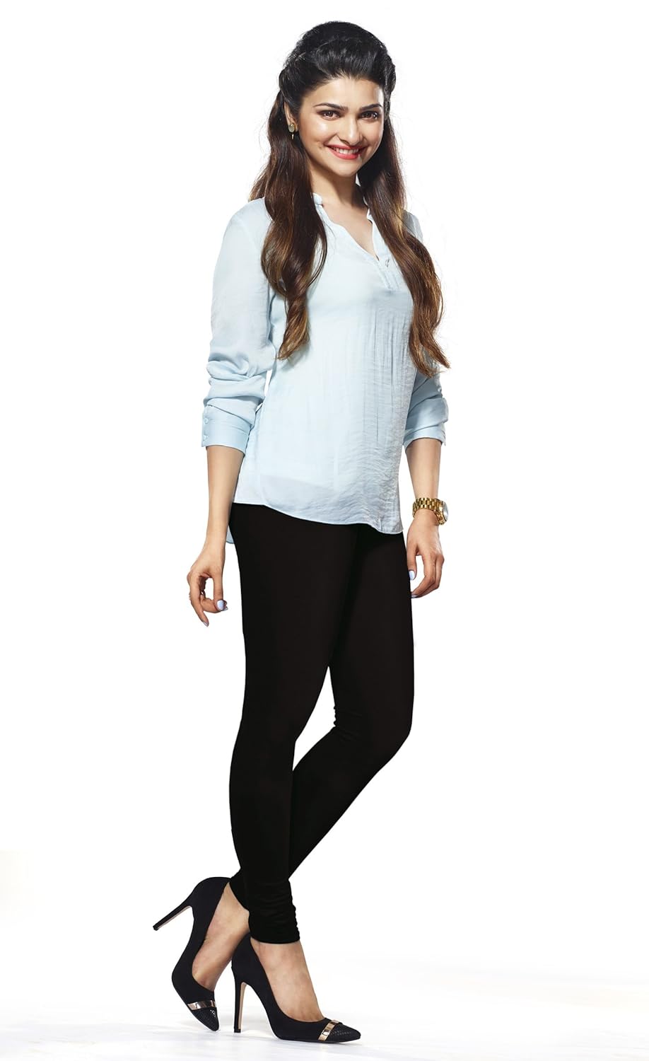 lux lyra women's black churidar leggings set of 2