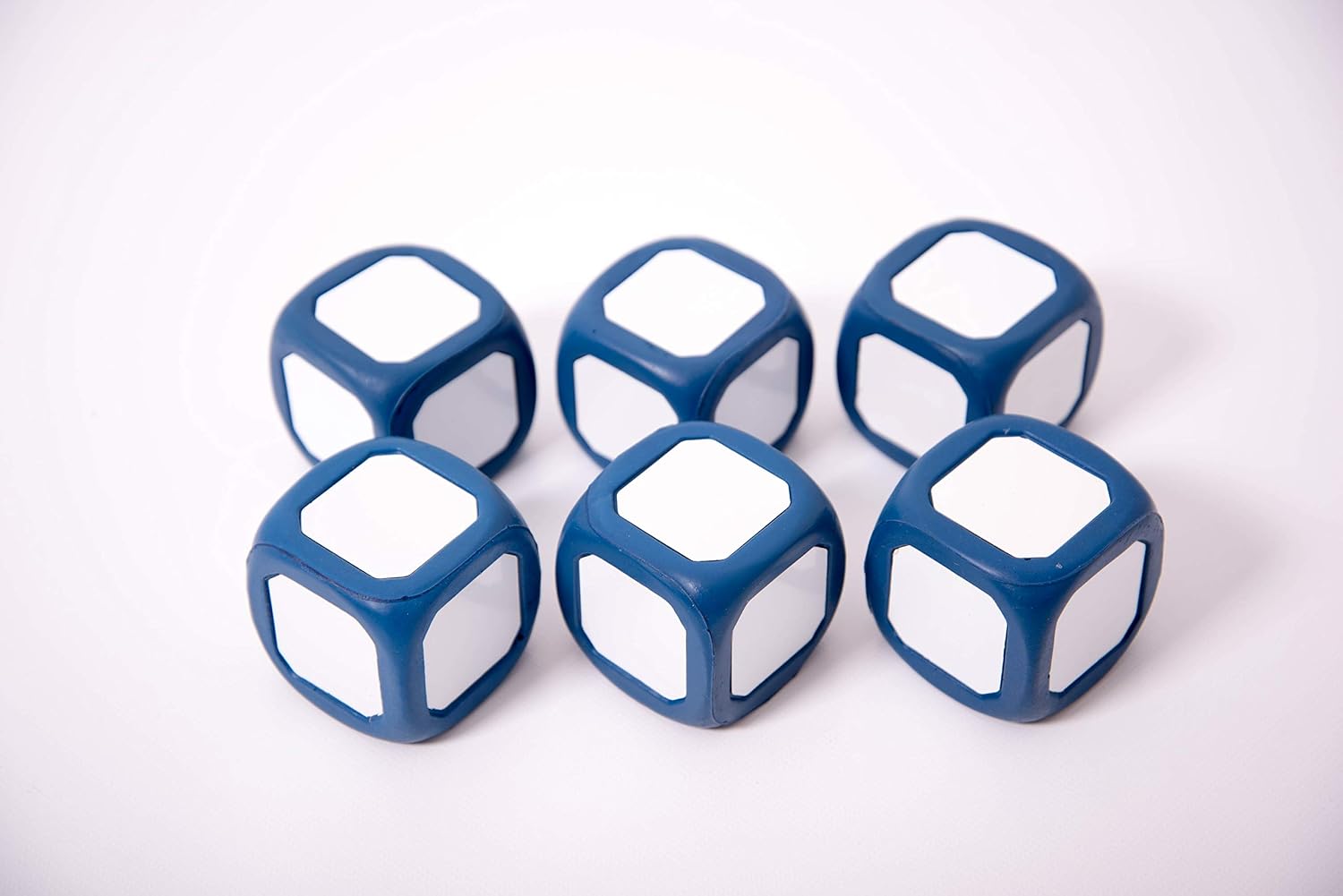 Edu Science 50474 Large Write/Wipe Dice - Pk6, Blue and White, 52mm