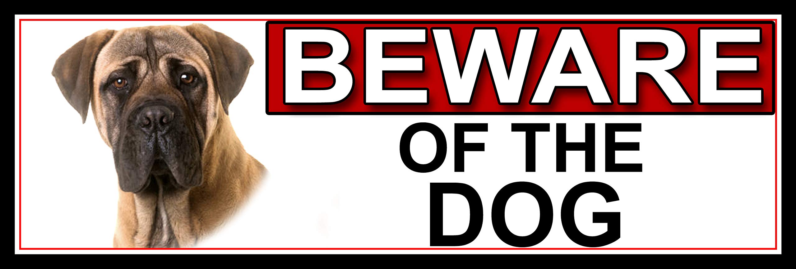 Bull Mastiff BEWARE OF THE DOG METAL GATE SIGN 266mm x 87m. (515H2)