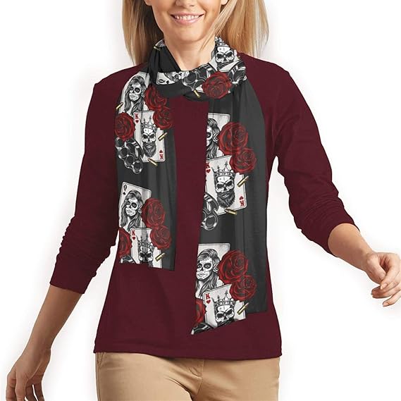 Gangsta Concept With Playing Card Scarf Warm Soft Wrap Fashion Fall