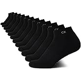 Calvin Klein Womens Quarter Socks - 12 Pack Breathable Cushioned Athletic Ankle Socks for Women for Running and Workout