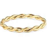 Harmony Braided Stacking Ring | Gold Statement Ring | Gold-Filled for Women | Simple and Elegant | Minimalist Jewelry | Waterproof Everyday Wear | Stacking Ring | Handmade