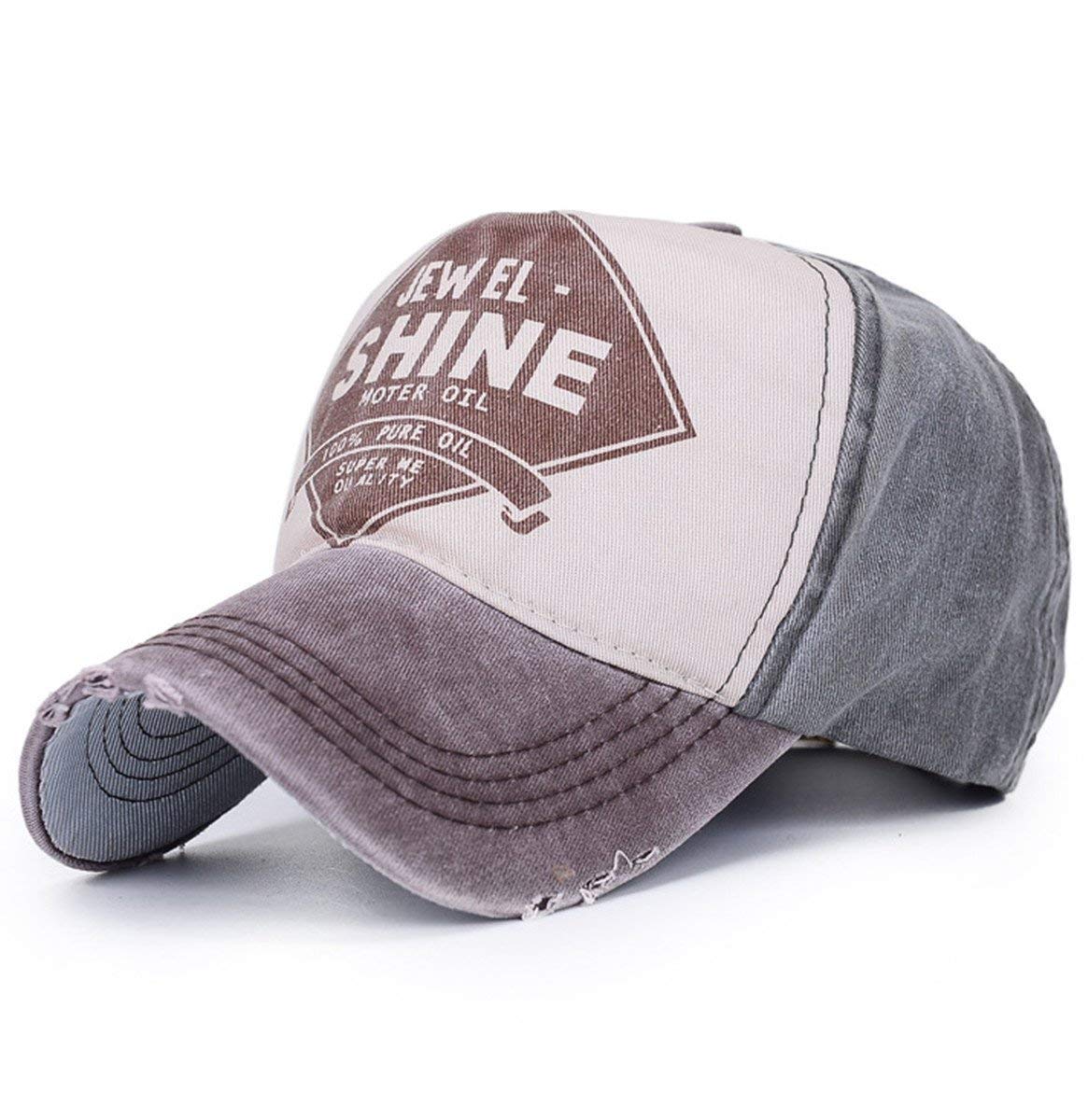 Vintage Trucker Cap Distressed Gas Oil Print Baseball Hat (Brown)(Size: One Size)