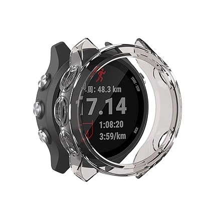 Chofit Case Cover Compatible with Garmin Forerunner 245 Smartwatch Protective PC Bumper Armor Case Protector for Forerunner 245/245 Music (Grey)
