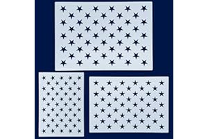 WISYOK Jumbo American Flag 50 Star Stencil Template, 24.5'' x 17.5'', 3 Sizes Large Plastic Stencil Template for Painting on Wood, Fabric, Paper, Airbrush, Walls Art