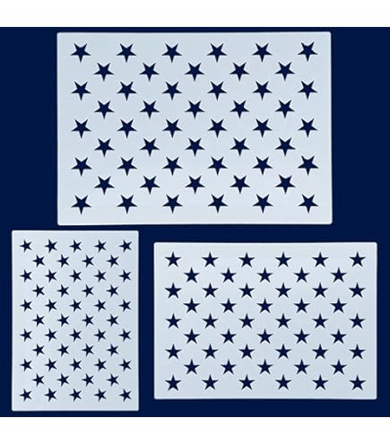 アメリカ国旗 50スター Amazon.com: 50 Star Field Stencil - US