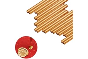 VARACL Hot Melt Glue Sealing Sticks for Letter Seal Stamp - Great for Wedding Invitations, Cards Envelopes, Snail Mails, Postcards, Greeting Cards, Gift Ideas, 7 x 100 mm, 20PCS (Gold)