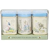 New English Teas Peter Rabbit 3x Mini Tea Tins with Loose Leaf English Tea for Baby Shower, Peter Rabbit Decor, Beatrix Potte