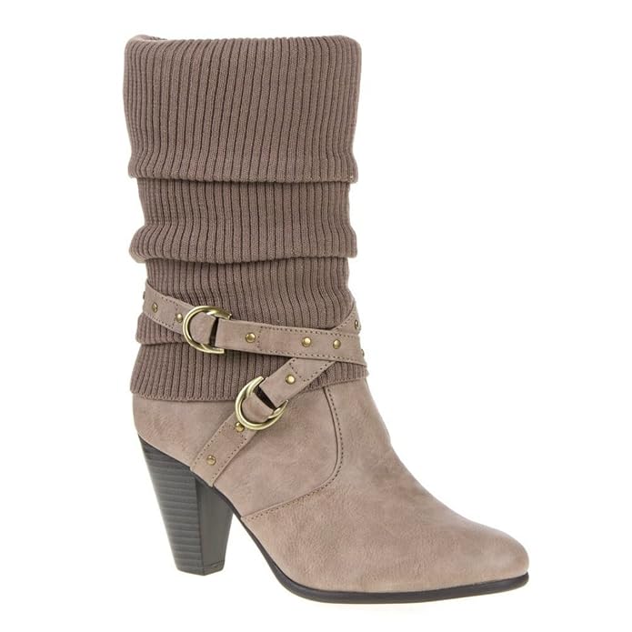 King Of Shoes Klassische Damen Stiefel High Heels Stiefeletten Wadenhohe Stulpen Boots Trichterabsatz 292
