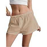 SOLY HUX Womens Drawstring Waist Wide Leg Lounge Shorts Casual Summer Fashion Apparel