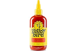 YELLOWBIRD FOODS Jalapeno Hot Sauce by Yellowbird - Jalapeno Hot Sauce with Red Jalapeno Peppers, Carrots, Onions, and Garlic - Plant-Based, Gluten Free, Non-GMO Hot Pepper Sauce - Homegrown in Austin - 9.8 oz