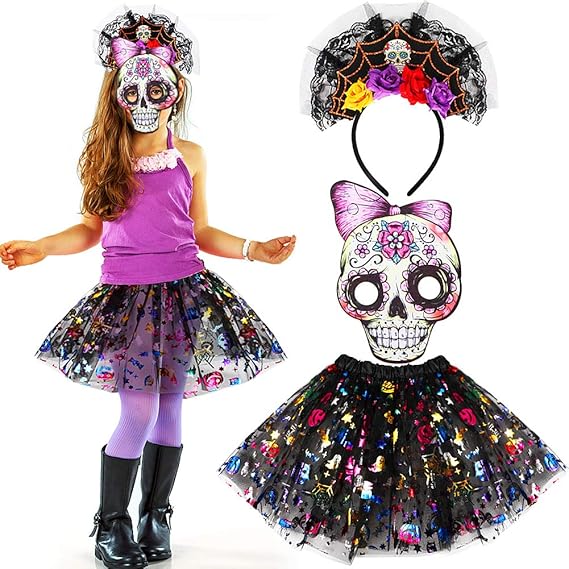 Deguisement D Halloween Pour Enfants Deguisement Halloween Jour Des Morts Deguisement Mexicain Masque De Crane Tutu Jupe Fille Vetements Effrayant Cosplay Halloween Fete De Carnaval De Noel Typ 2 Amazon Fr Vetements Et Accessoires