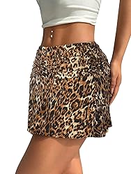 Hafailia Womens Mini Skorts Sexy Ruched Waist