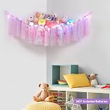 MHJY Handmade Toy Hammock Net with LED Light Large Wall Hanging Organizer view 3