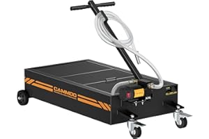 20 Gal Electric Oil Drain Pan, 110V High-Flow Pump, 9.8 FT Hose, 200 W Motor, 2 Locking Swivel Casters and 2 Directional Whee