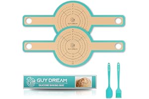 GUY.DRE.MAT GUY DREAM 2 Pieces Silicone Bread Sling – Food Grade Silicone Baking Mat for Dutch Oven – Heat-resistant Dutch Oven Liner for Sourdough Baking – 8.3 In Bread Baking Mat with Long Handle Easy to Clean