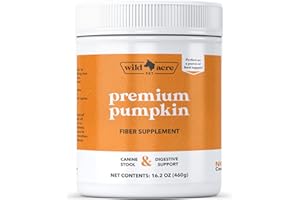 Wild Acre Pumpkin Powder for Dogs - No More Diarrhea or Scoots! - Digestive Puree Treat or Food Topper - Fiber Supplement for Dogs with Prebiotics, 16oz