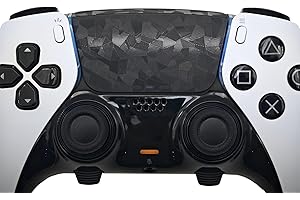 Luck&Link Touchpad Protector PS5 Dualsense/Edge Enhanced Texture Skin Compatible with PlayStation 5 Dualsense/Edge (Broken Diamonds - Black, PS5Edge(2pcs))