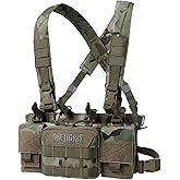 ONETIGRIS Chest Rig, MOLLE Chest Rigs Tactical Chest Rig Dangler Pouch Utility Admin Pouch for Hunting Shooting Hiking