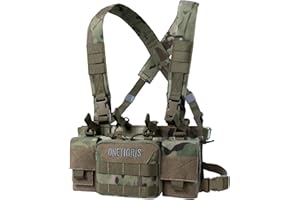 ONETIGRIS Chest Rig, MOLLE Chest Rigs Tactical Chest Rig Dangler Pouch Utility Admin Pouch for Hunting Shooting Hiking