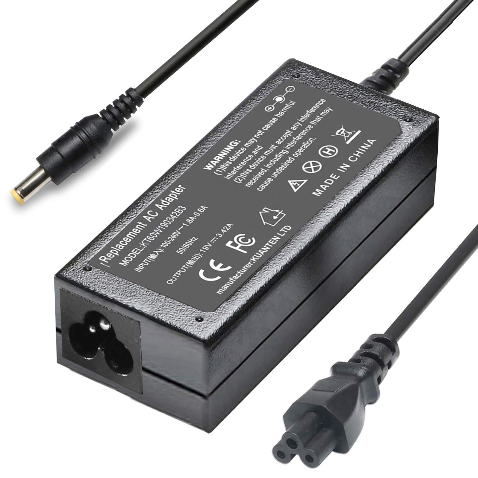 Yongerwy 65W Laptop Charger Compatible for ACER Aspire Gateway NV57H Q5WTC NE56R10U NE56R34U NE56R41U Aspire E11 S3 M5 M5-481PT ES1-512-C88M V5-122P ADP-65DB SADP-65KB D HP-A0652R3B CPA09-A065N1