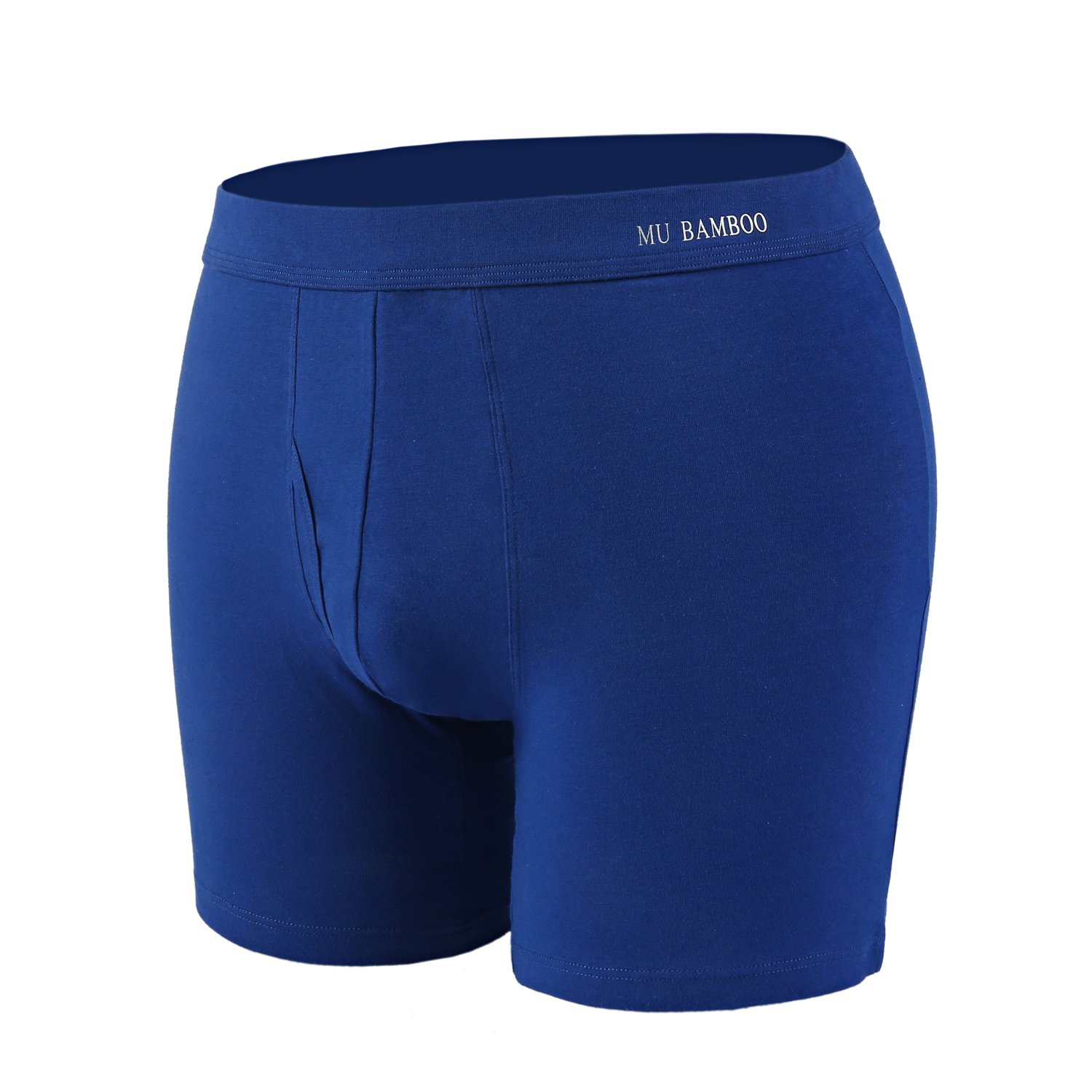 MU BAMBOO Men\'s Underwear Ultimate Soft Sports Cotton Boxer Briefs with Elastic WaistbandMU Bamboo Men\'s Underwear Ultimate Soft Sports Cotton Boxer Briefs with Elastic Waistband Dark Blue L