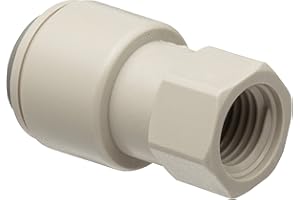 John Guest Acetal Copolymer Tube Fitting, Adaptor, 3/8" Tube OD x 1/4" Flared Female (Pack of 10)