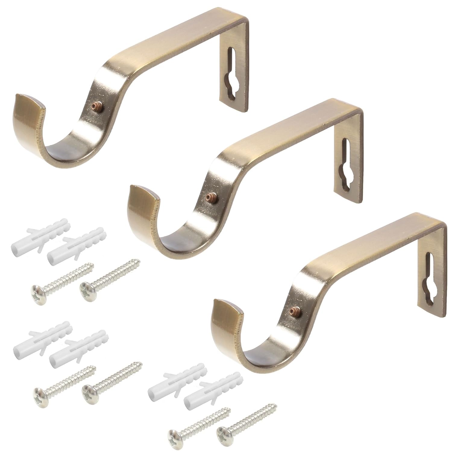 3x Large 28mm Antique Brass Curtain Pole Holder Brackets Amazon