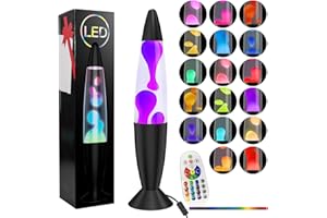 13.5 Inch Liquid Motion Lamp with Remote Control - White Wax and Water (Black)