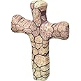 Calypso Studios by First & Main Comforting Clay Hand Held Cross, Stone, 4.75"x3.5"x0.75" (C252C)